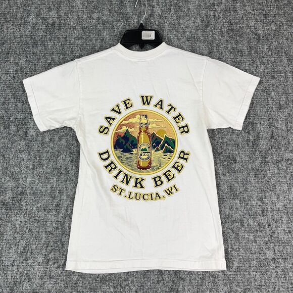 Piton Beer Shirt Mens Small St Lucia West Indies Basic Short-sleeve Tee - Picture 1 of 10